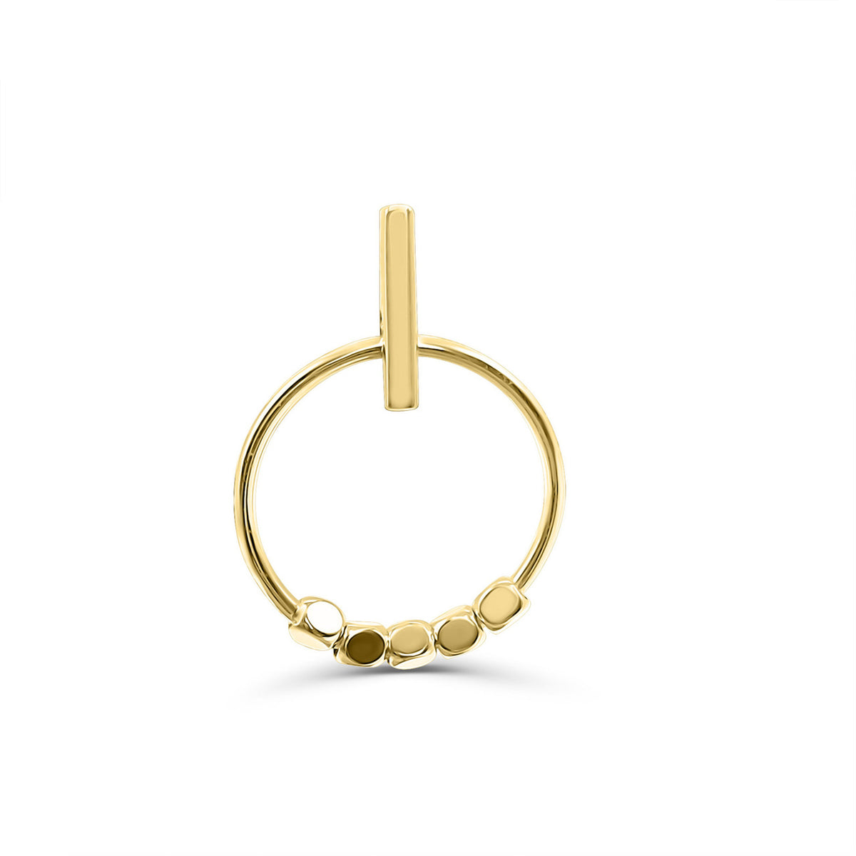 14KT Yellow Gold small Dangling Hoop Earrings High Polish Delicate Fine Jewelry Women's Girls