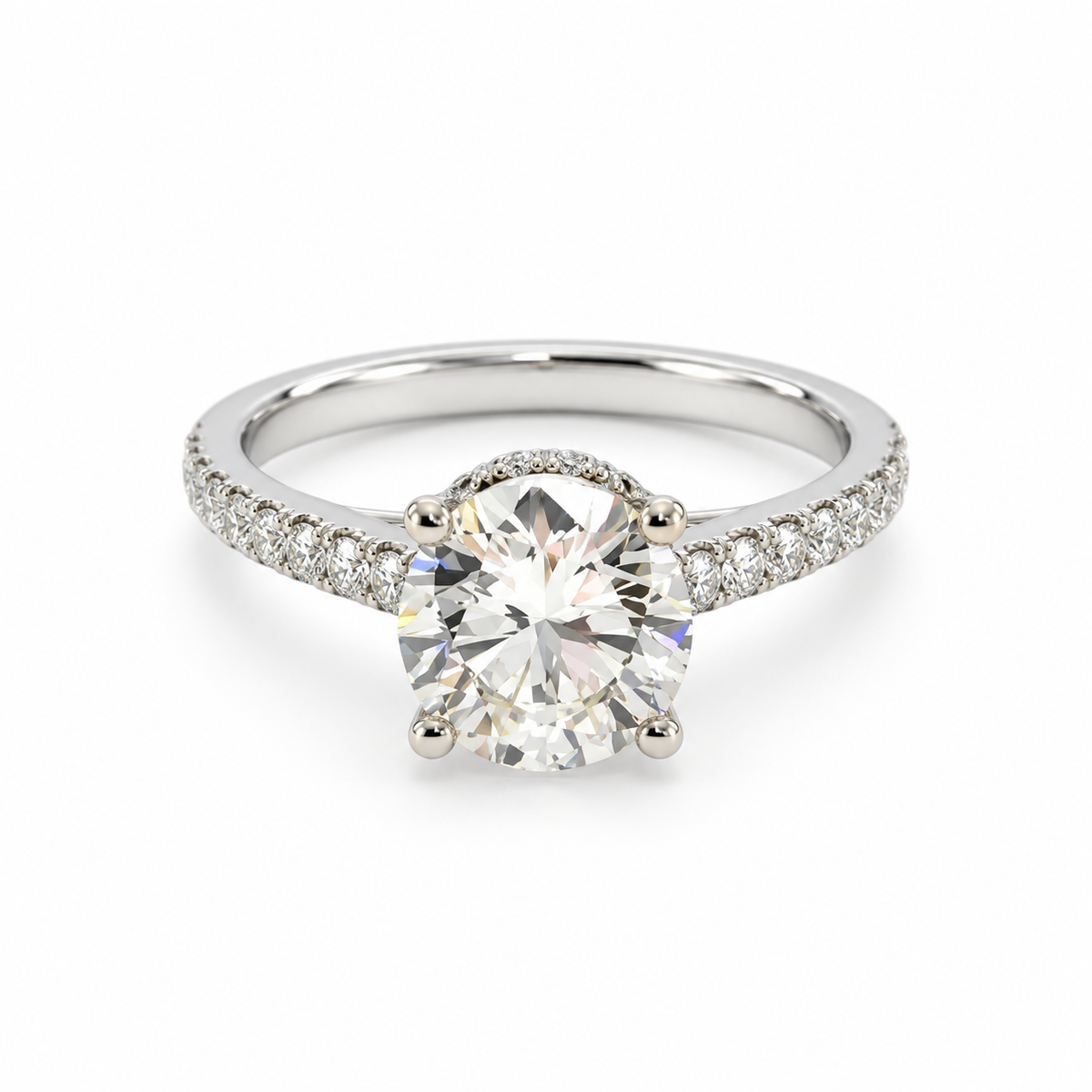 2.00ct Round Lab-Grown Diamond Engagement Ring in 18K Gold | E Color, VS1