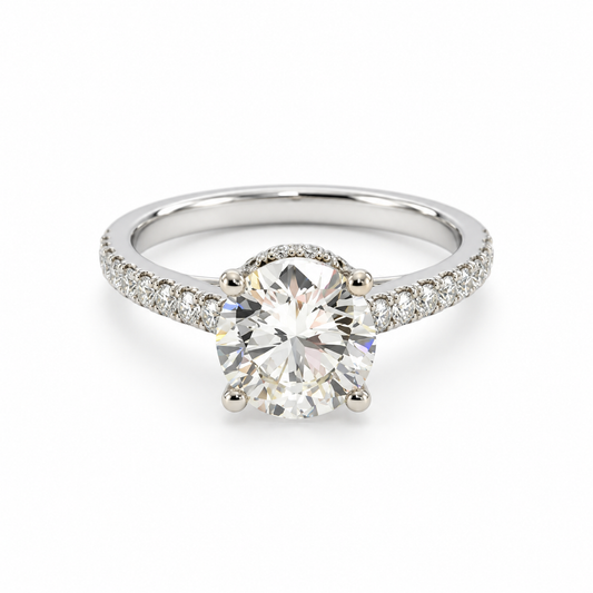 2.00ct Round Lab-Grown Diamond Engagement Ring in 18K Gold | E Color, VS1