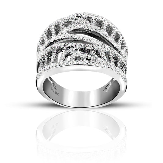 Lovely Keepsake 14 Karat White Gold Special Edition design Pave style Cocktail Ring