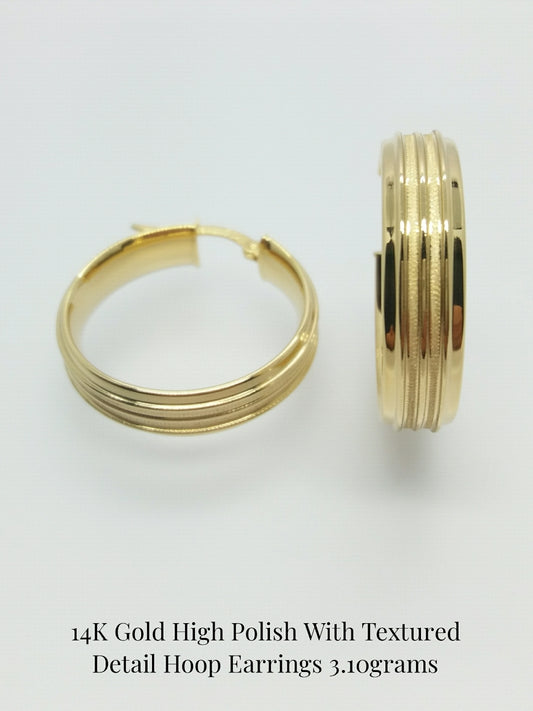 14K Yellow Gold Hoop Earrings