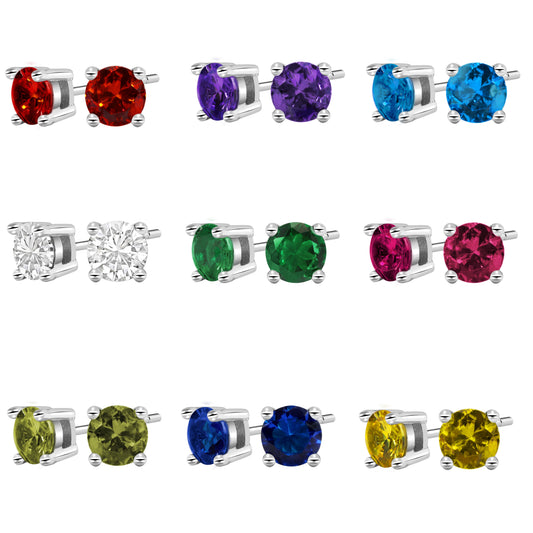 Beautiful 1.2 Carat CZ Stud Earrings choose from 9 colors buy 3 pairs for 40.00