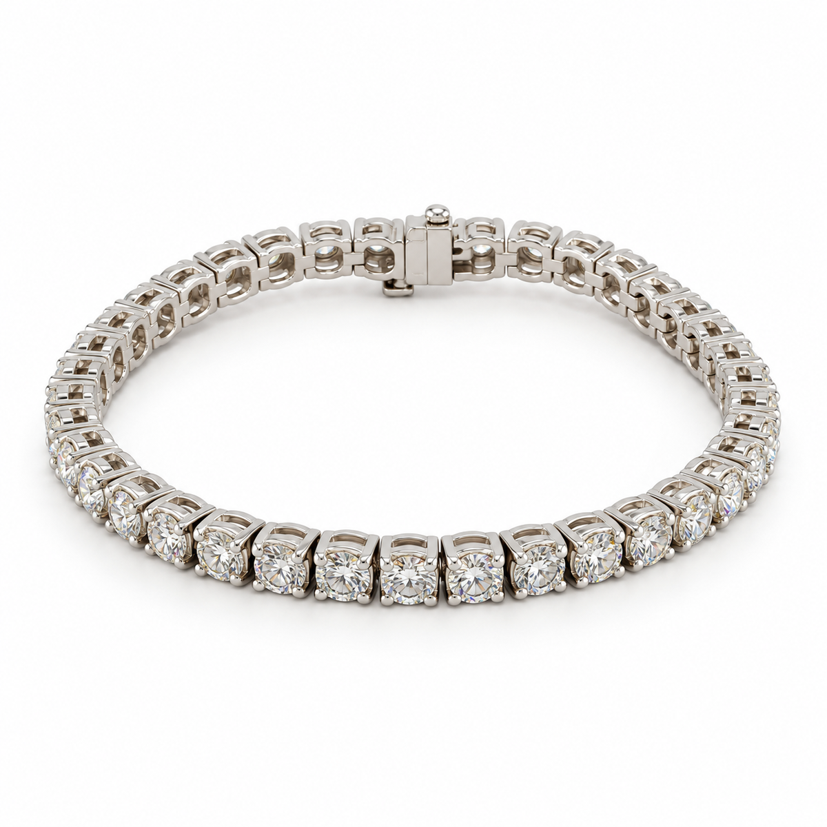 11.25 Carat Lab-Grown Round Diamond Tennis Bracelet in 14K Gold | E Color, VS1 Clarity