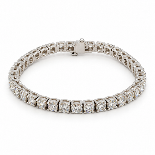 11.25 Carat Lab-Grown Round Diamond Tennis Bracelet in 14K Gold | E Color, VS1 Clarity