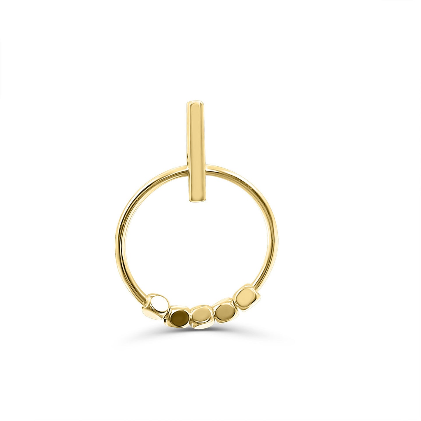 14KT Yellow Gold small Dangling Hoop Earrings High Polish Delicate Fine Jewelry Women's Girls