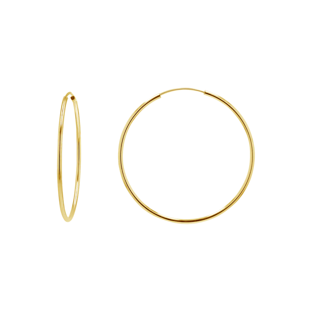 14K Yellow Gold Endless Hoop Earrings