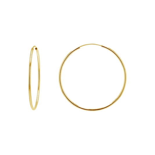 14K Yellow Gold Endless Hoop Earrings