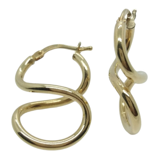 14K Yellow Gold Infinity Hoop Earrings