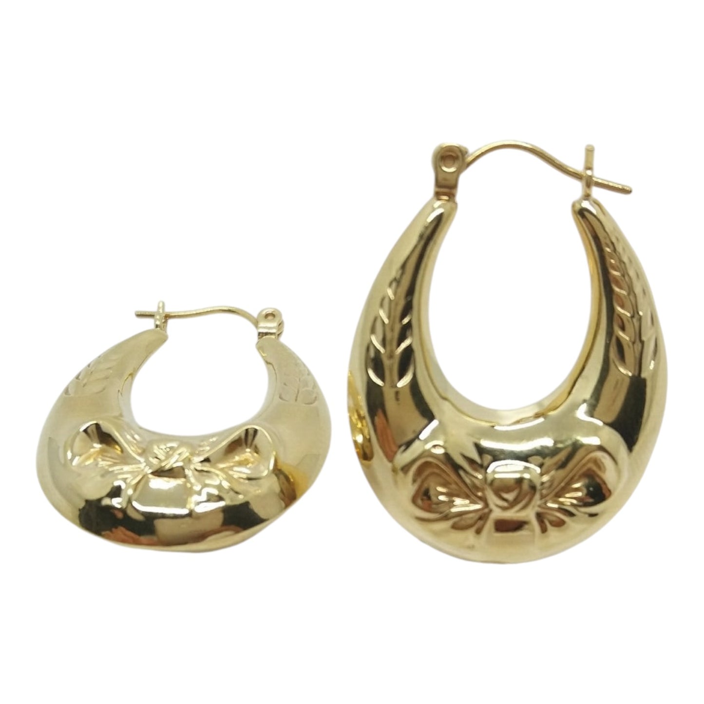 14K Yellow Gold Shrimp Hoop Earrings