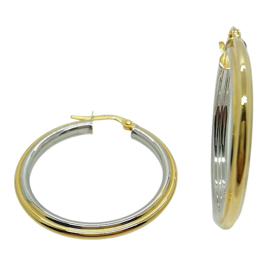 14Kt Two-Tone Gold Fancy High Polish Yellow Gold on the outside and White Gold On the inside