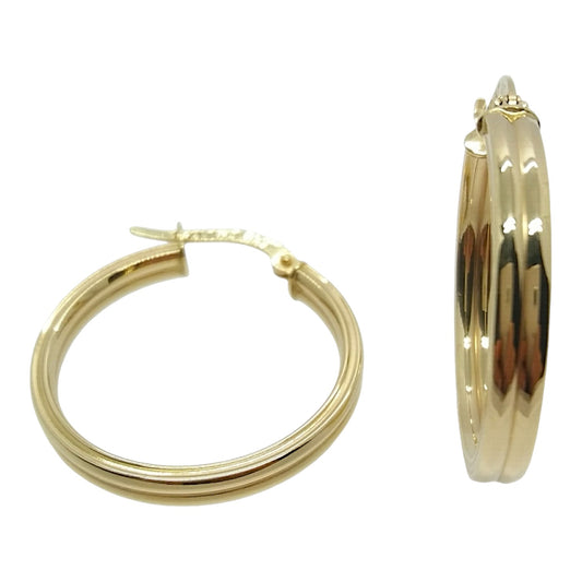 14Kt Yellow Gold Classic Double Hoop Earrings