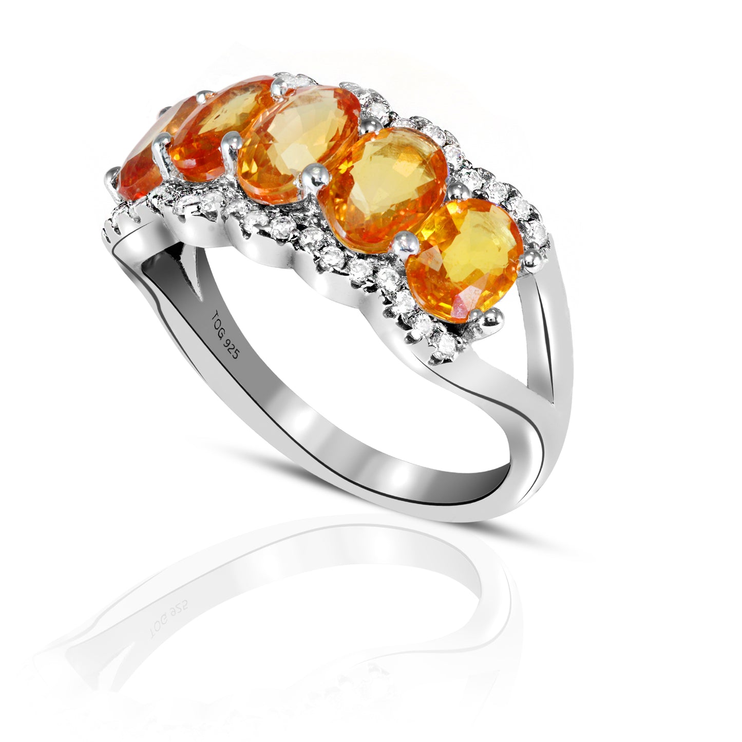 Impressive Yellow Sapphire with White Topaz set in Sterling Silver