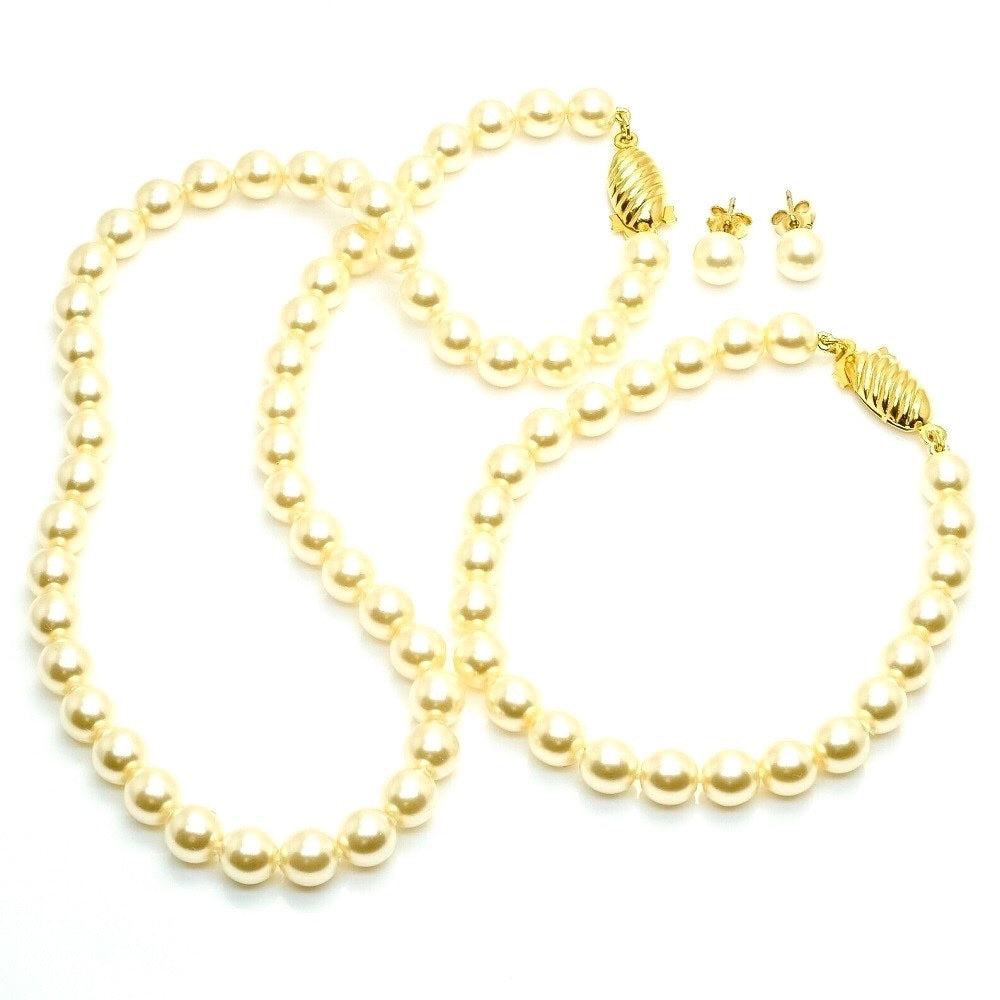 Mallorca Pearl Earring Bracelet Necklace Set