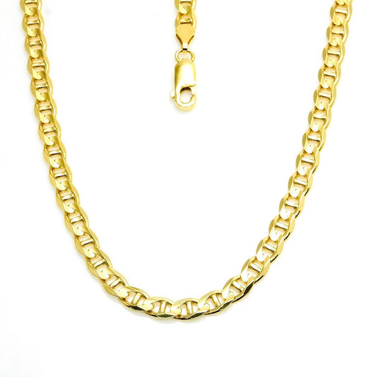 14Kt Yellow Gold 4.5mm Solid Mariner Link Chain 18" 20" 22" 24"