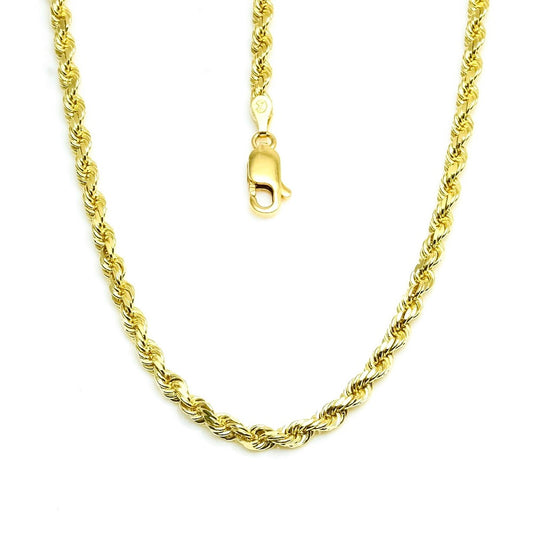 14Kt Yellow Gold 4mm Rope Chain 18" 20" 22" 24"