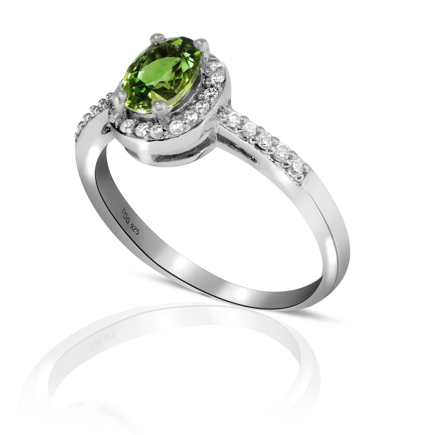 Charming Tourmaline and White Topaz Ring set in Sterling Silver