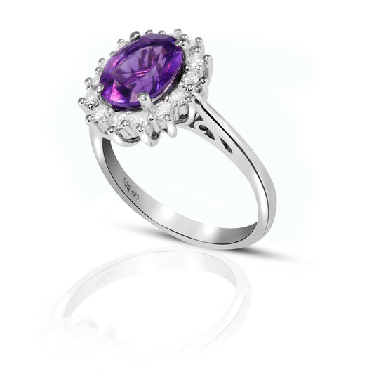 Beautiful Amethyst and White Topaz set in Sterling Silver