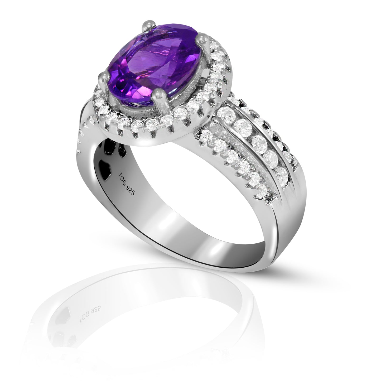 Sensational Amethyst with White Topaz set in Sterling Silver